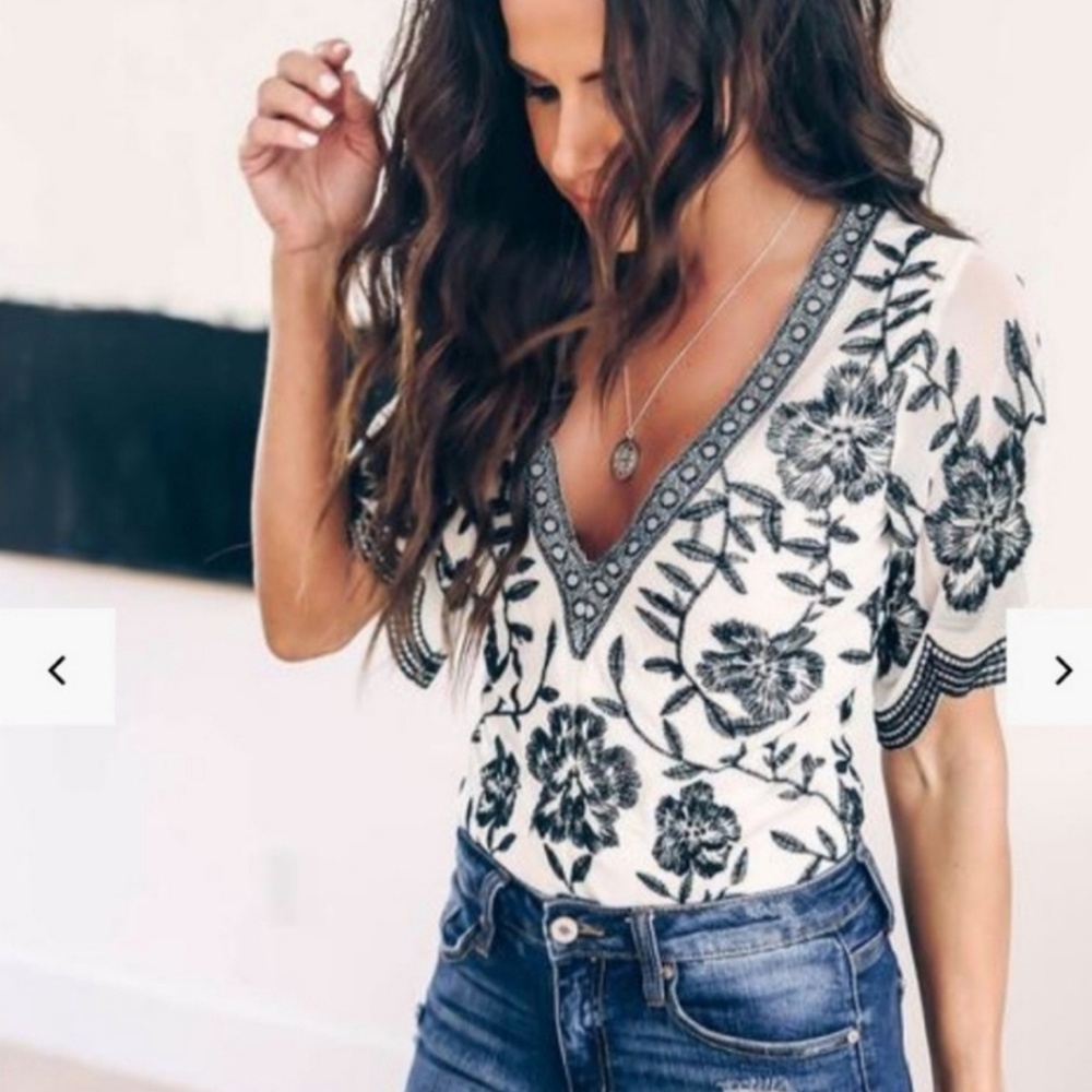 Vici
One True Love Lace Bodysuit - Black/White 